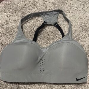 Nike Gray Sports Bra with Racerback and Ventilation